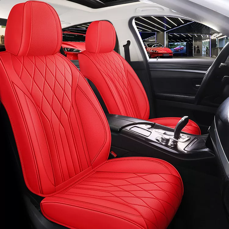 Red Universal Leather Auto Seat Covers