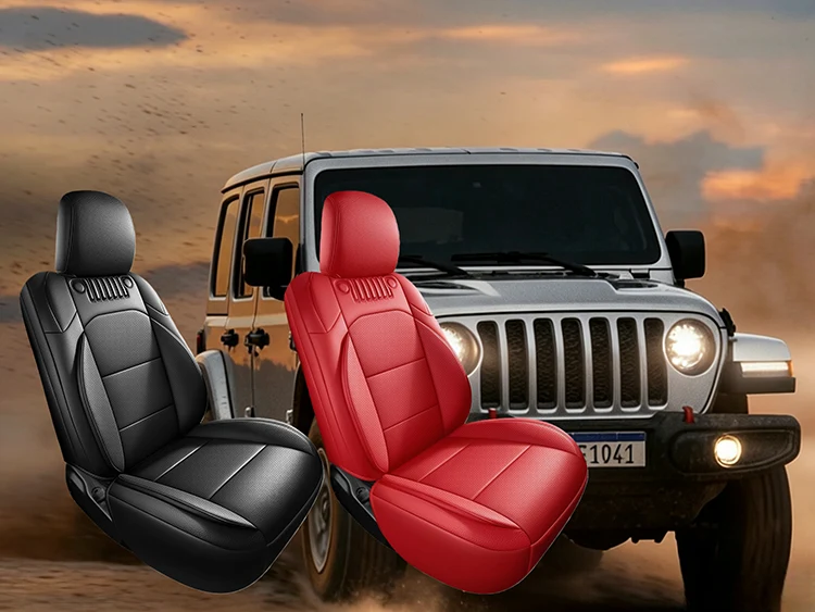 Jeep Wrangler Seat Cover Black and Red Color Options
